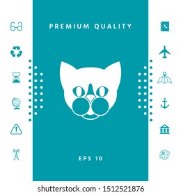 Cat - logo, protect sign icon. Graphic elements for your design