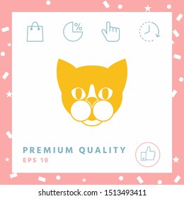 Cat - logo, protect sign icon. Graphic elements for your design