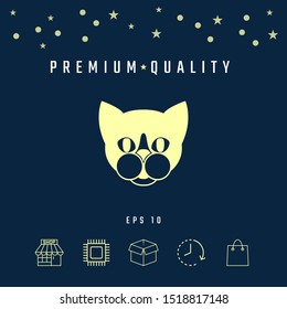 Cat - logo, protect sign icon. Graphic elements for your design