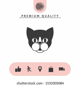 Cat - logo, protect sign icon. Graphic elements for your design
