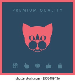 Cat - logo, protect sign icon. Graphic elements for your design