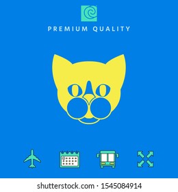Cat - logo, protect sign icon. Graphic elements for your design