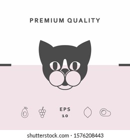 Cat - logo, protect sign icon. Graphic elements for your design