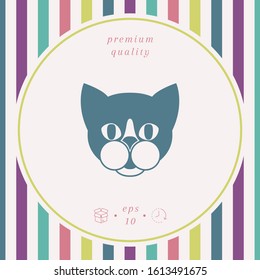 Cat - logo, protect sign icon. Graphic elements for your design