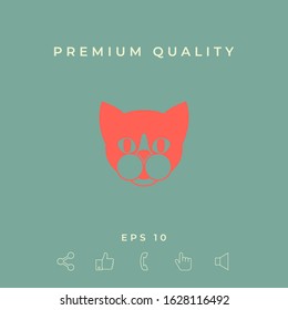 Cat - logo, protect sign icon. Graphic elements for your design