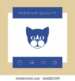 Cat - logotipo, proteger icono de signo. Elementos gráficos para el diseño