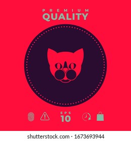 Cat - logo, protect sign icon. Graphic elements for your design