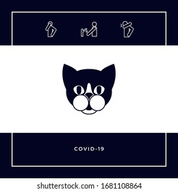 Cat - logo, protect sign icon. Graphic elements for your design