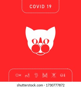 Cat - logo, protect sign icon. Graphic elements for your design