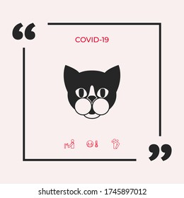 Cat - logo, protect sign icon. Graphic elements for your design