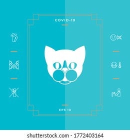 Cat - logo, protect sign icon. Graphic elements for your design
