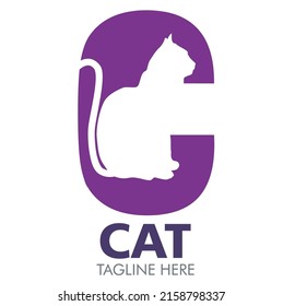 Cat logo similar to letter C