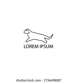 Cat logo with a simple black line