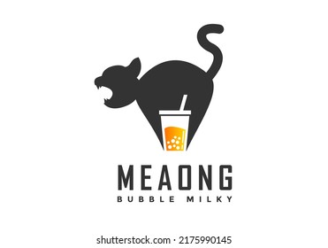 Cat logo, suitable for beverage brands, cafes, and others.