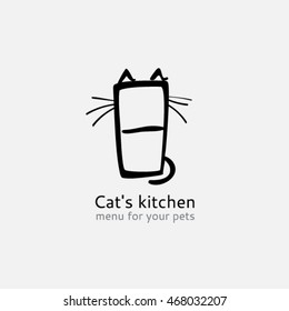 Cat logo template. Cat's kitchen logo