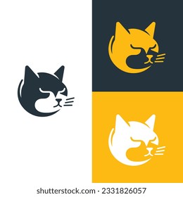 A Cat Logo Template Design Vector, an Emblem, a Design Concept, a Creative Symbol, an Icon.