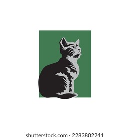 cat logo template icon illustration abstract vector design