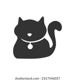 Katzenlogo-Vorlage. Symbolillustration Markenidentität. Einzige und flache Illustration. Vektorgrafik