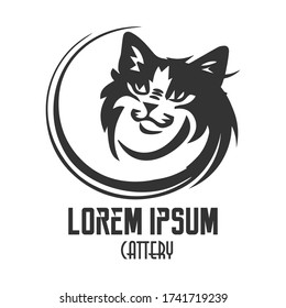 CAT. Cat Logo Template. illustration of a cat in a circle. Perfect for pet business logos. LOGO CAT
