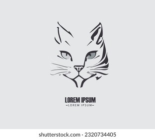 Cat Logo Template. Modern Design. Flat Logo. Vector Illustration