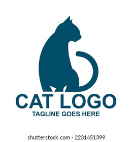 Cat logo template vector illustration. Cat logo for company. 