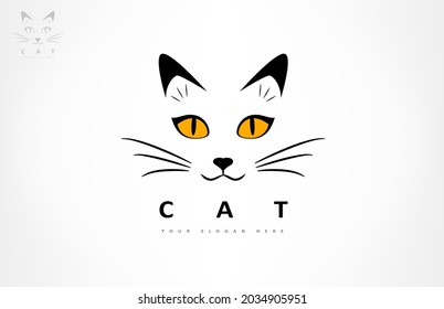 Cat logo vector animal design