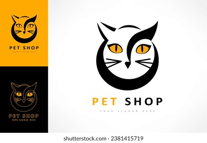Diseño de animales con logotipo de gato