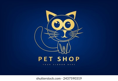 Cat logo vector animal design