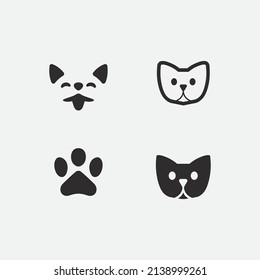 cat logo and vector animal icon footprint kitten calico logo dog symbol cartoon character sign illustration doodle design