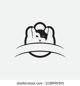 cat logo and vector animal icon footprint kitten calico logo dog symbol cartoon character sign illustration doodle design