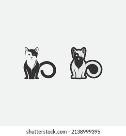 cat logo and vector animal icon footprint kitten calico logo dog symbol cartoon character sign illustration doodle design