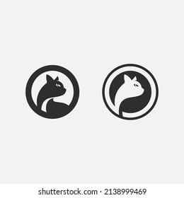 cat logo and vector animal icon footprint kitten calico logo dog symbol cartoon character sign illustration doodle design