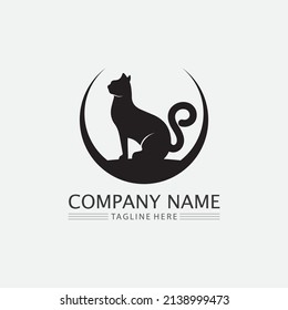 cat logo and vector animal icon footprint kitten calico logo dog symbol cartoon character sign illustration doodle design