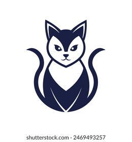Ilustración del Arte vectorial del logotipo del gato con un icono del logotipo del gato