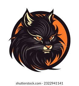 Cat logo vector clip art illustration