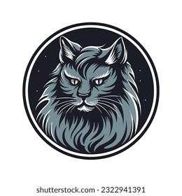 Cat logo vector clip art illustration