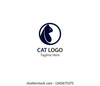 Cat logo vector design template