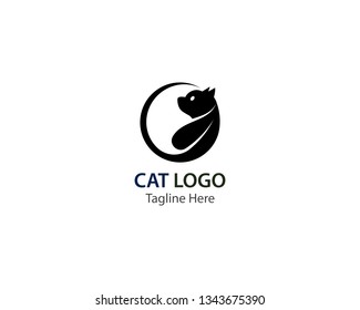 Cat logo vector design template