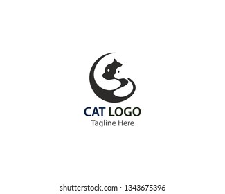 Cat logo vector design template