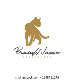 Cat logo vector design template, Silhouette Cat logo, Illustration
