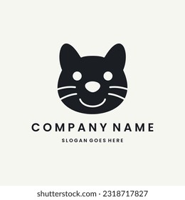 Cat Logo vector design template black logo and white background