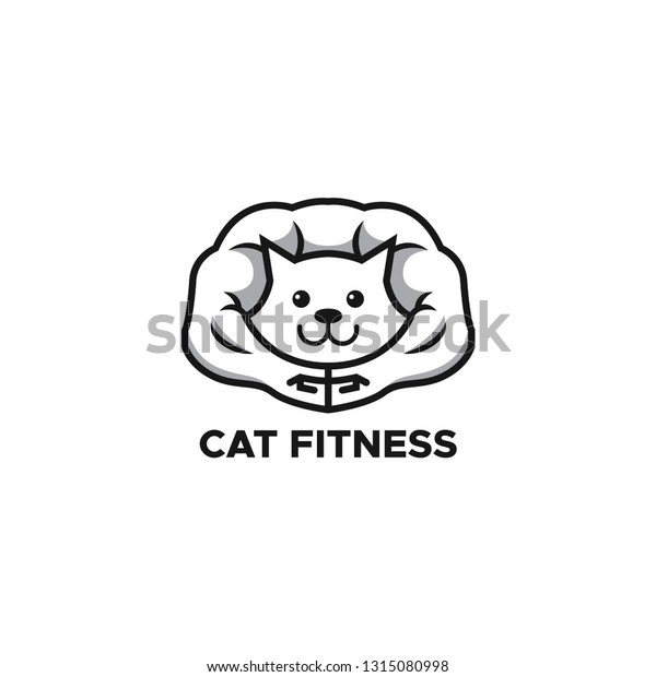 cat logo vector for\
fitness, gym logo