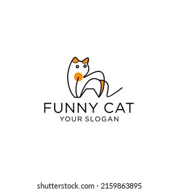 Cat logo vector icon design template