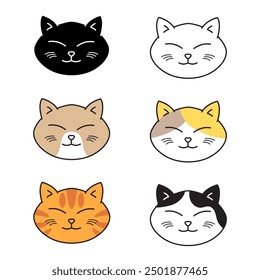 Icono de Vector del logotipo del gato Cara Raza Cabeza Vector Stock