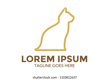 cat logo vector illustration design. line. mono line