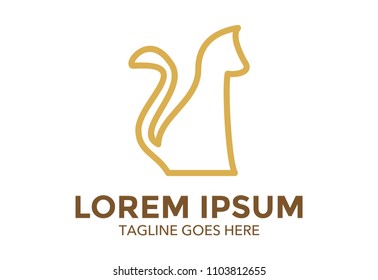 cat logo vector illustration design. line. mono line