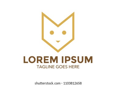 cat logo vector illustration design. line. mono line