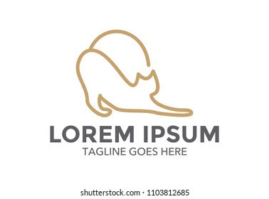 cat logo vector illustration design. line. mono line