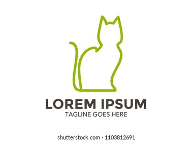 cat logo vector illustration design. line. mono line