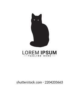 Diseño de ilustración vectorial de logotipo de gato 